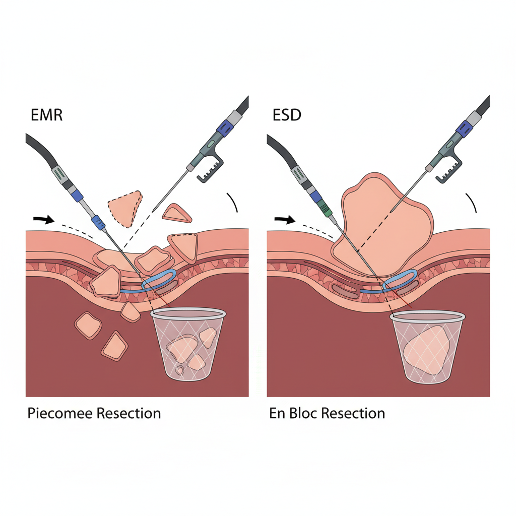 EMR ve ESD farkı: en bloc ve piecemeal çıkarımın karşılaştırması