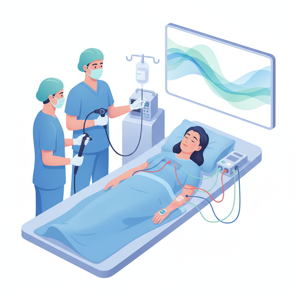 Kolonoskopi sırasında monitörizasyon ve güvenlik takibi