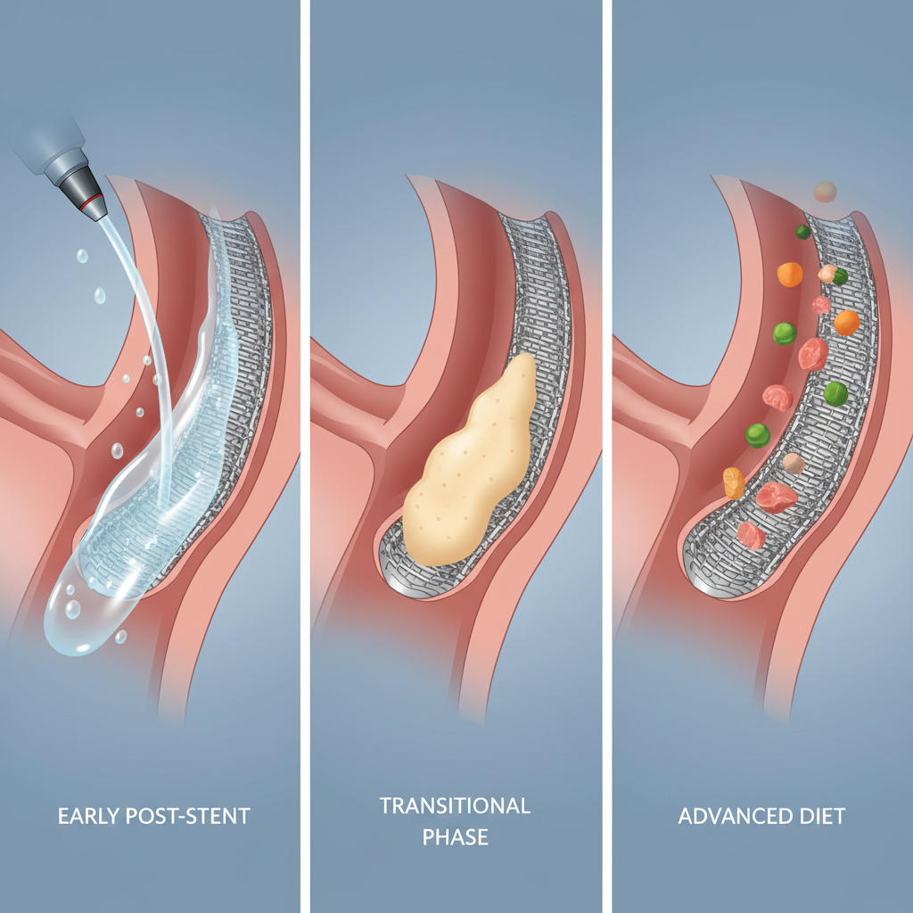 Stent sonrası beslenme ve kıvam geçişi temsili görsel