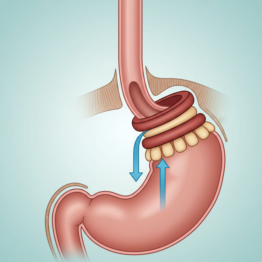 LES ve GEJ bölgesinde reflü bariyerini anlatan şema