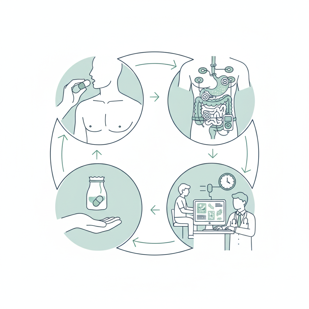 Kapsül endoskopi işlem günü süreç şeması