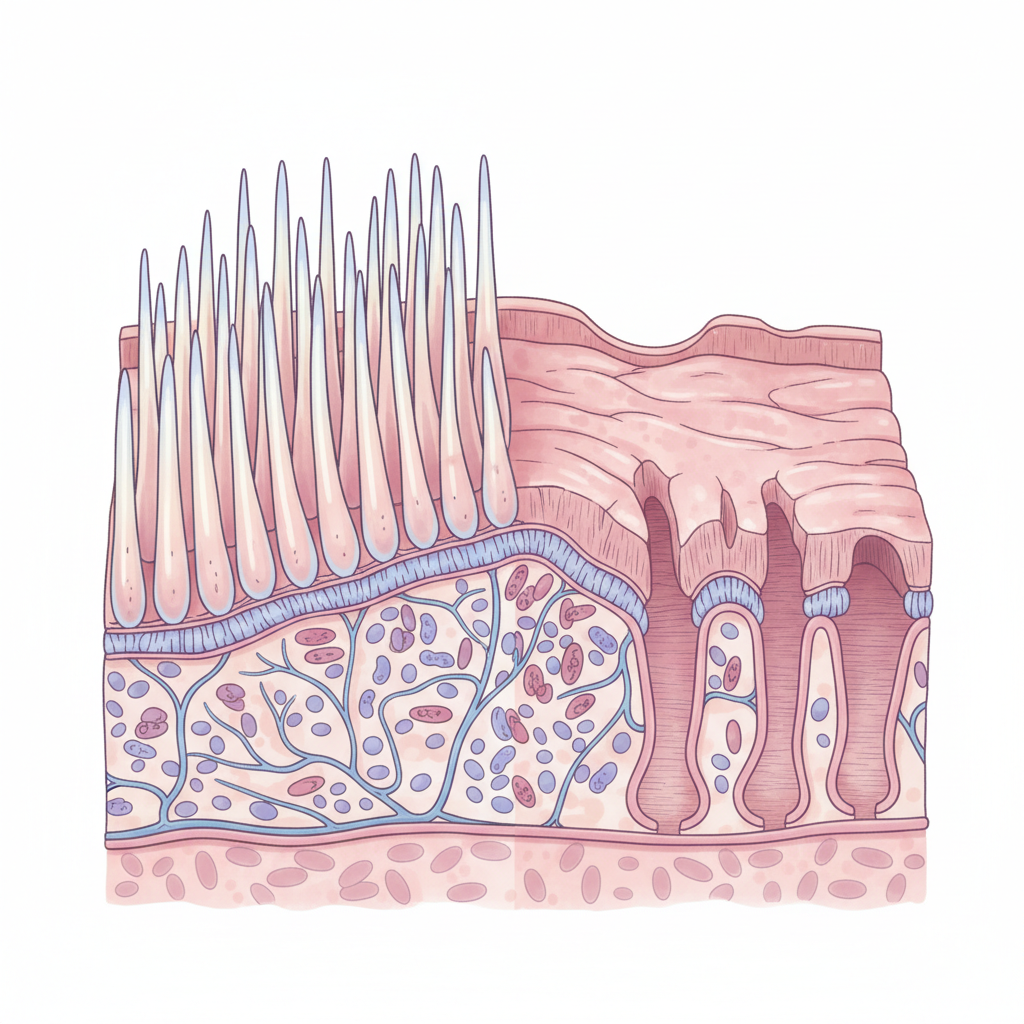 Çölyak hastalığında ince bağırsak villus hasarı görseli