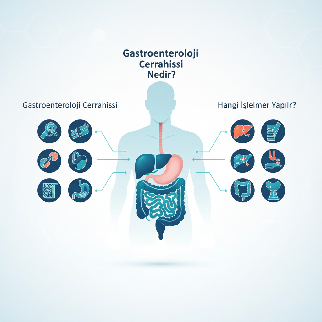 Gastroenteroloji cerrahisi ve sindirim sistemi cerrahisi kavram haritası