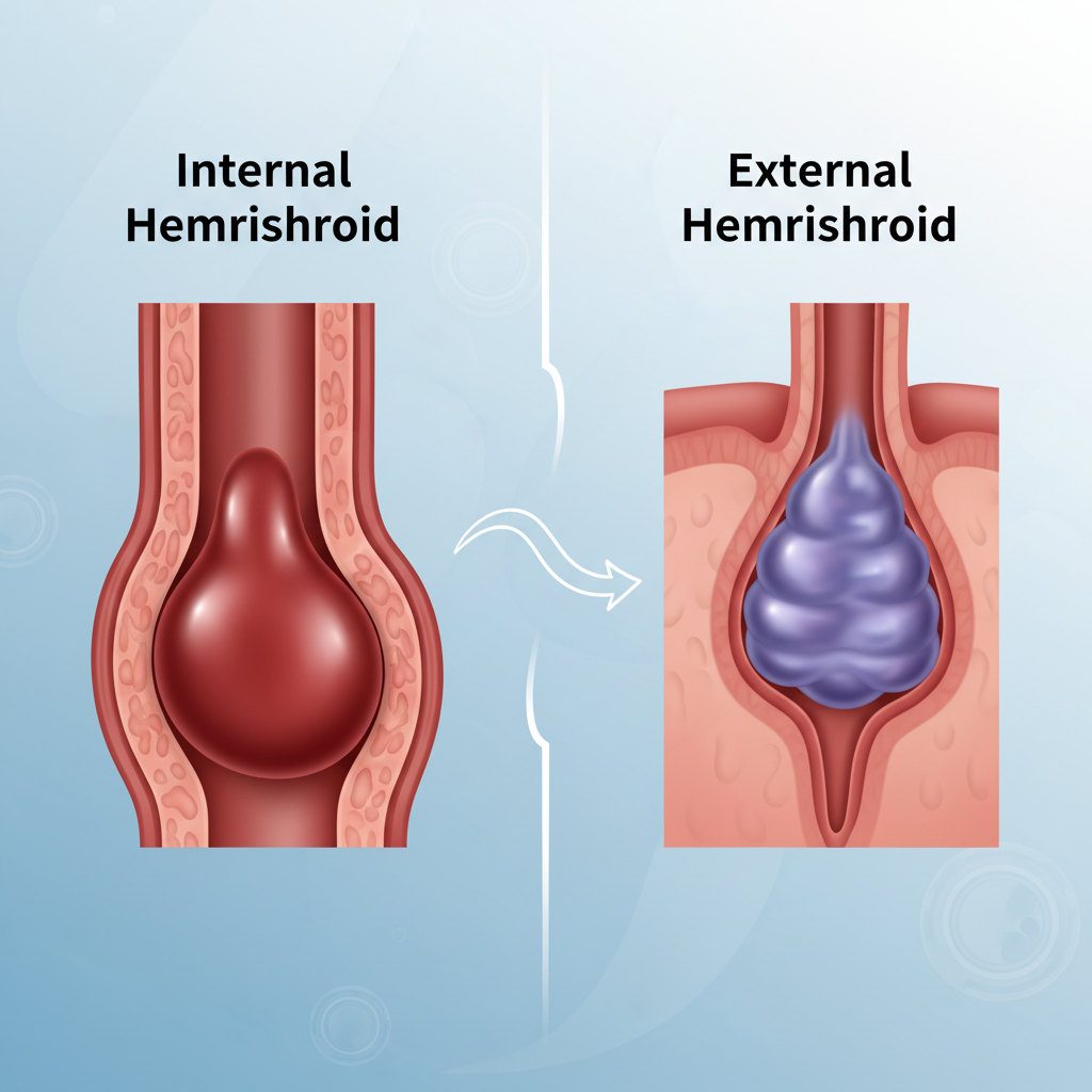 İç hemoroid ve dış hemoroid karşılaştırması