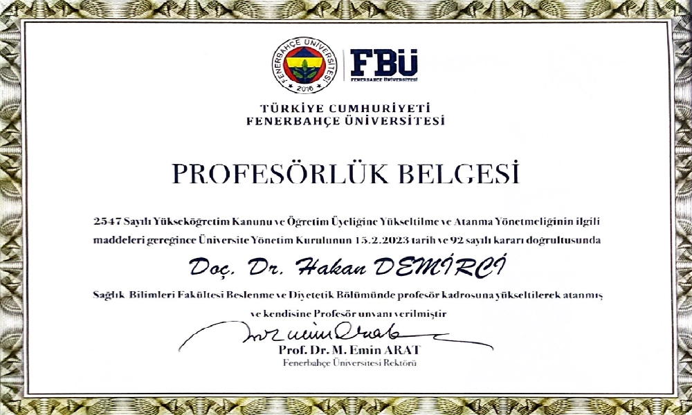 Gastroenteroloji Profesörlük Belgesi